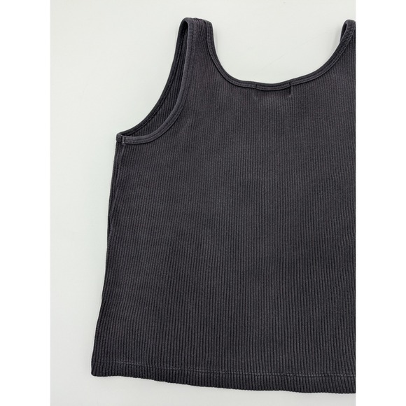 Lauren‎ Ralph Lauren Petite Ribbed Tank Top Black P M 100 Cotton - Picture 10 of 12